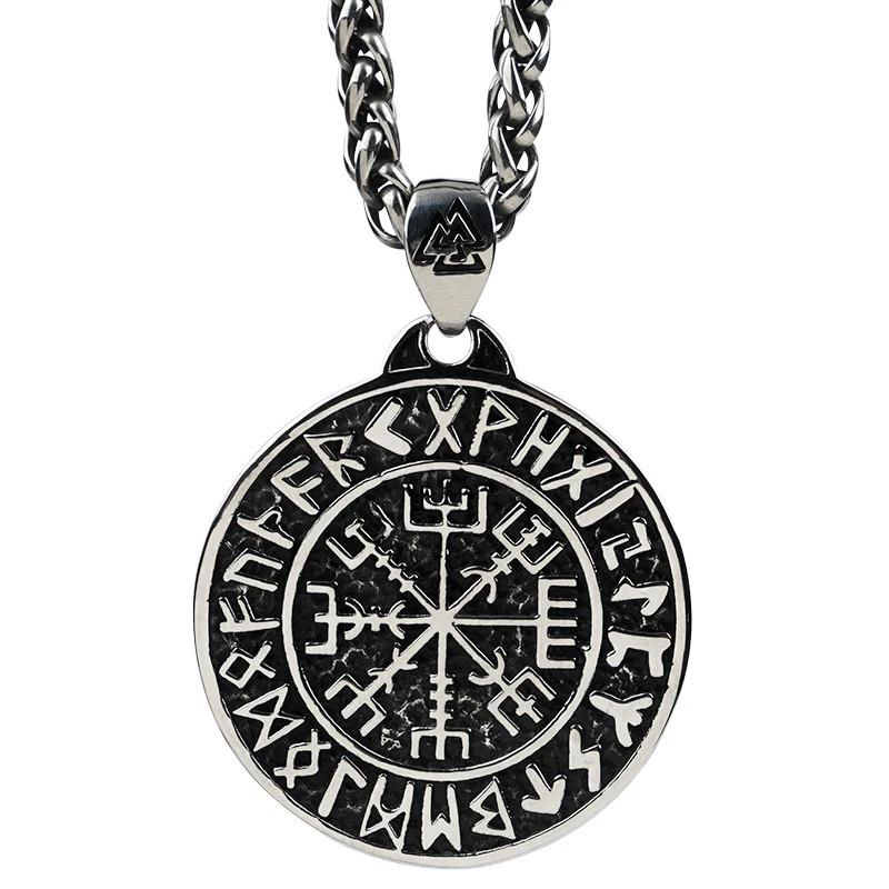 

Vegvisir The viking necklace for men wolf stainless steel pendant