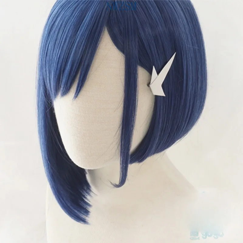 

DARLING in the FRANXX 015 Cosplay Wigs Ichigo Wigs 24cm Short Blue Synthetic Hair Perucas Cosplay Wig+ wig cap