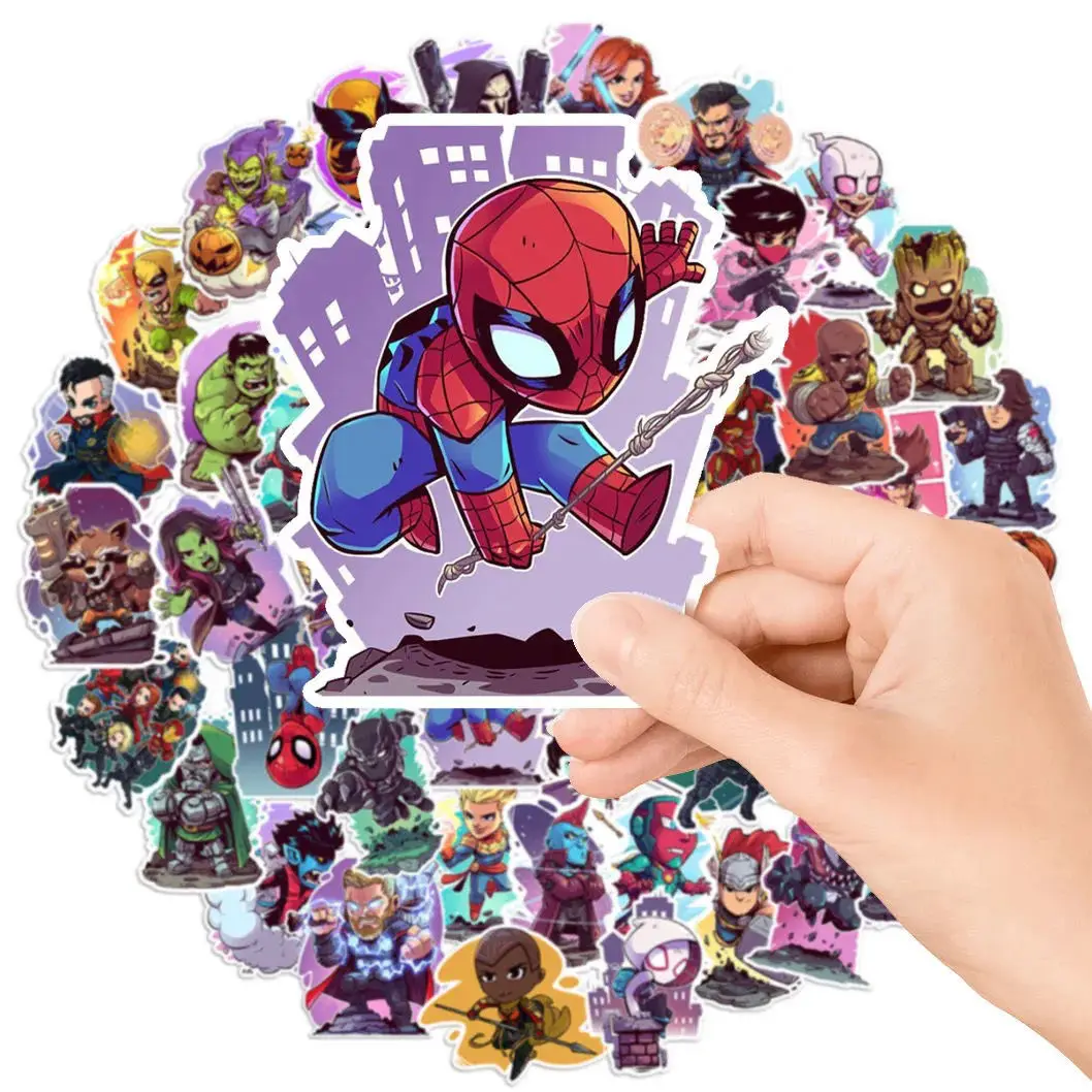 10/30/50 шт с принтами &quotMarvel" "Мстители" Наклейки Супергерои самокат ноутбук