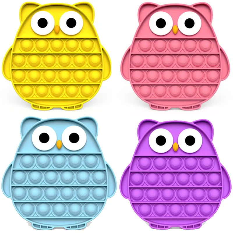 Красочный Единорог Сова фиджет игрушки антистресс Радуга для взрослых пузырь