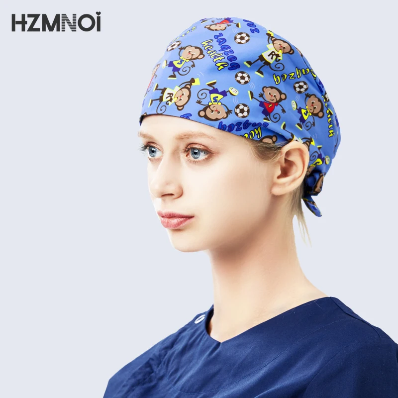 Шапка-скраб регулируемая с индивидуальным принтом шапка для салона красоты