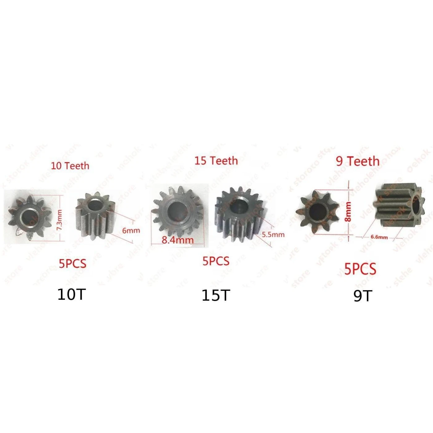 5 шт. 9T 10T 15T Шестерня для RS550 Металл шикарного фотоэлемента аксессуары замены