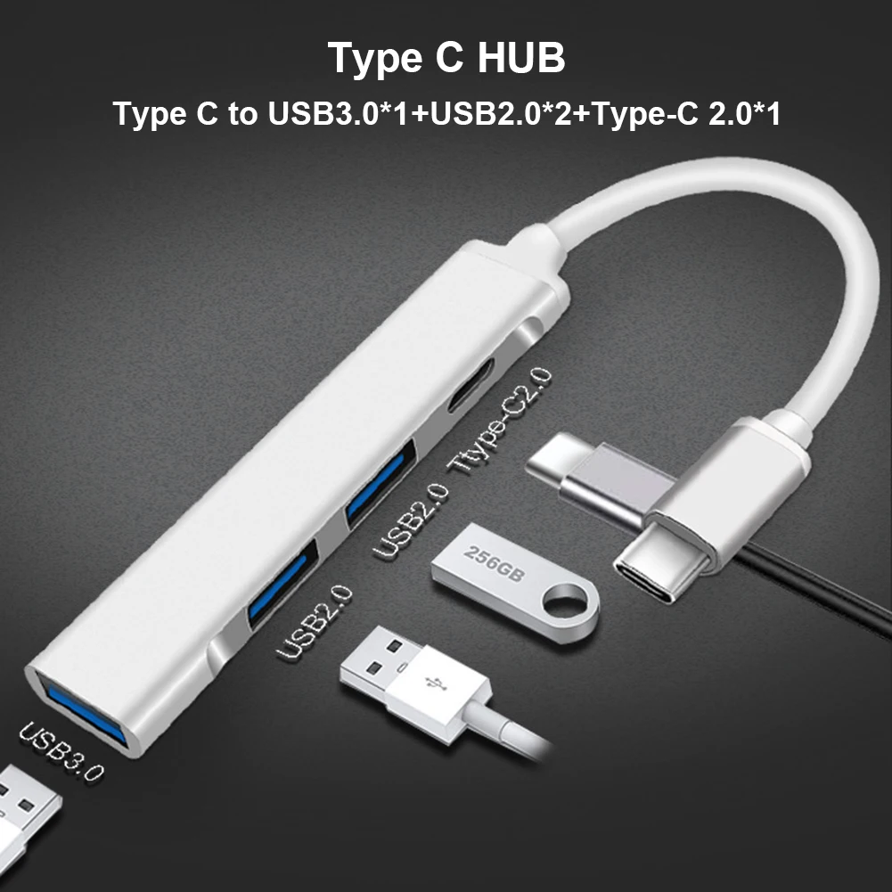10 Вт 4 в 1 Type-C HUB USB 3 0 2 Multi порта Многофункциональный разветвитель Type C адаптер OTG для