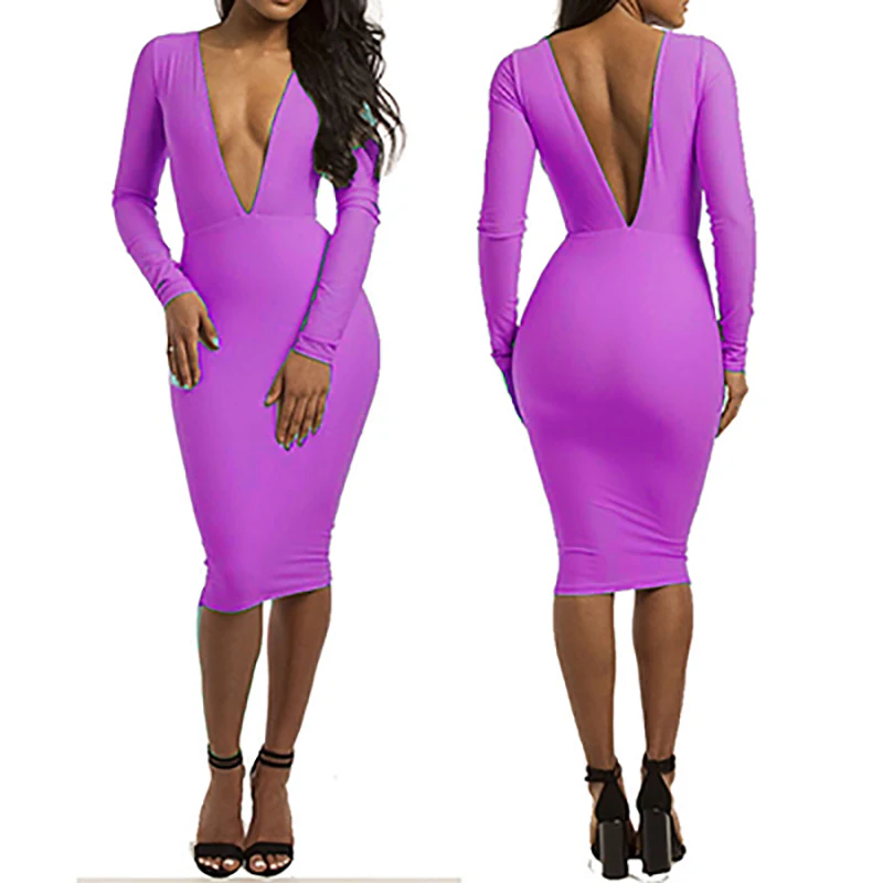Европейские сексуальные платья с глубоким v образным вырезом женское облегающее