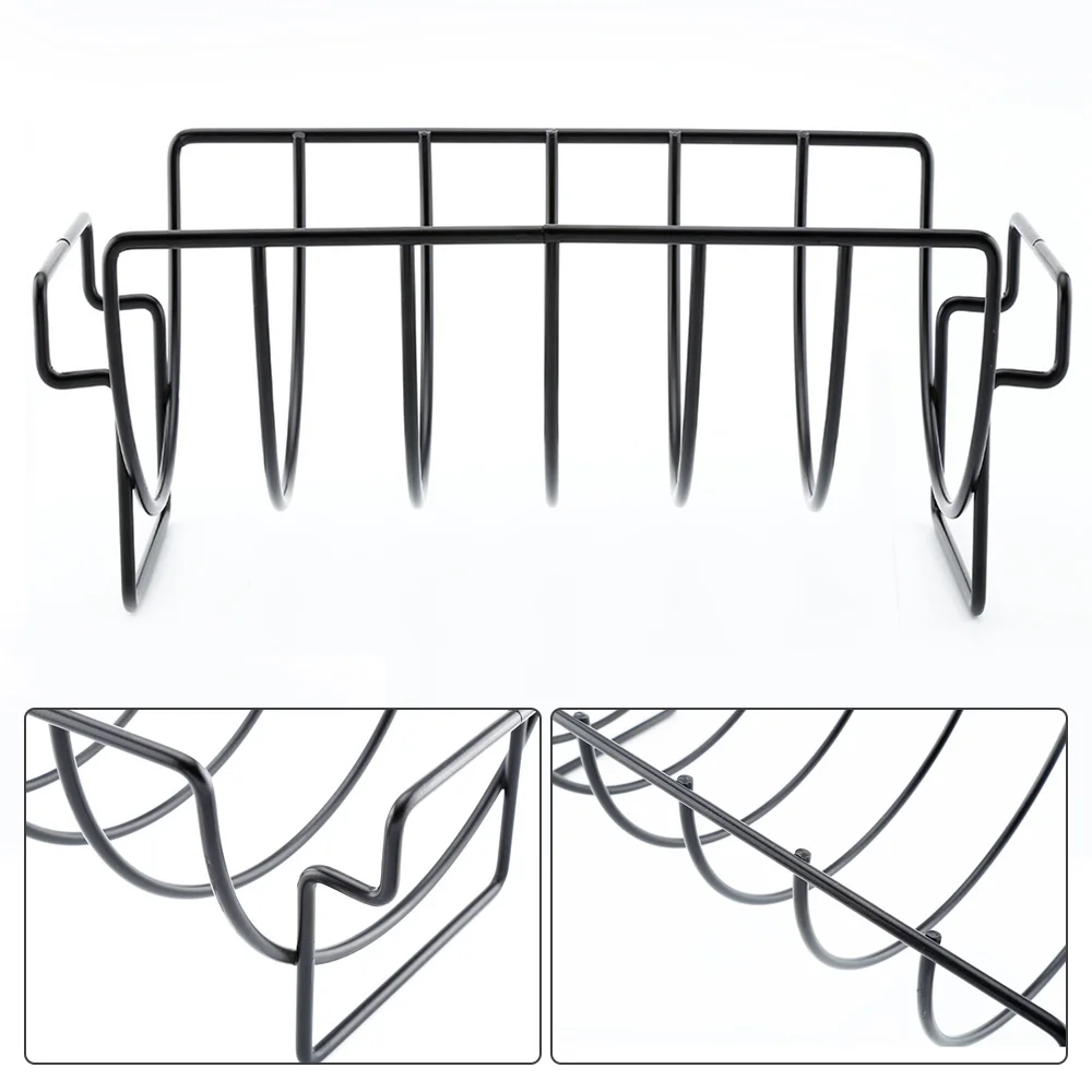 

Non-Stick Rib Rack BBQ Stand Barbecue Chicken Beef Ribs Rack Grilling Barbecue Roast Stand for Spare Rib Turkeys
