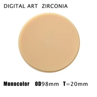 digitalart milling pmma material monocolor zirkon pmma disc for temporary crown dental acrylic pmma98mm20mma1 d4 3pcs