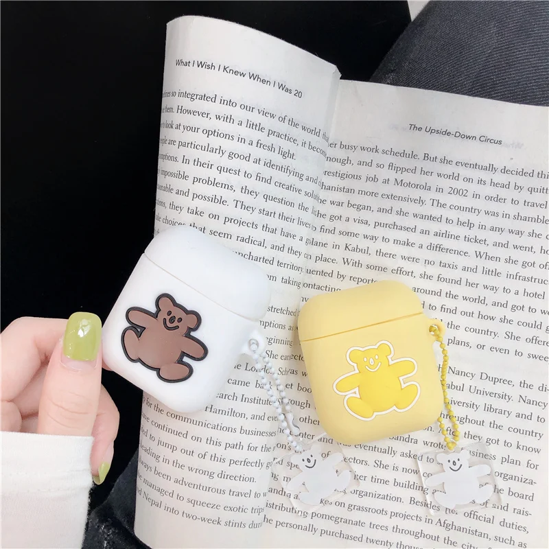 Шнурок с мишкой для funda airpods 2 Чехол 1 мягкие наушники bluetooth наушники для airpod чехол висячий орнамент Koala милый подарок