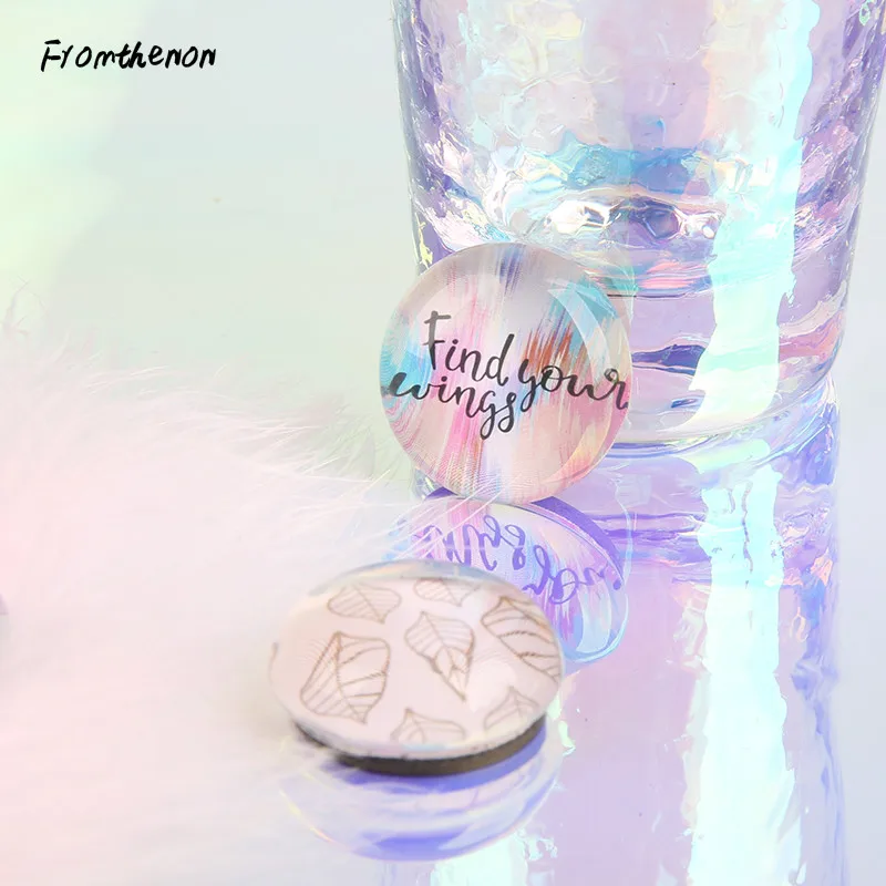 С рисунком птицы серии стекло Magent шпильки Канцелярская кнопка для Магнит белая