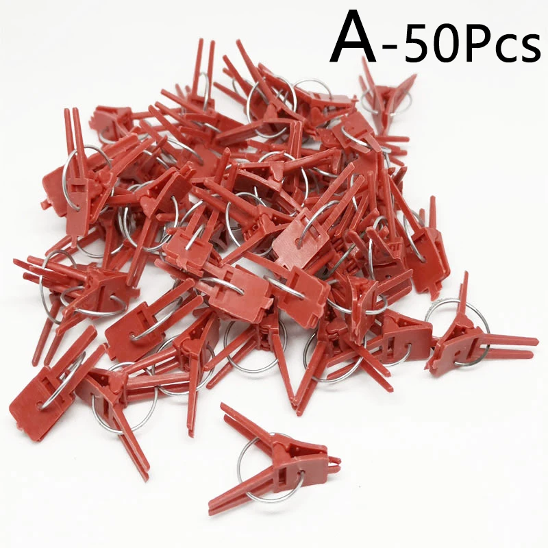 

50pcs Plastic Plant Support Clips Clamps For Plants Hanging Vine Greenhouse Vegetables Tomatoes Grafting Clips Garden Graft Clip