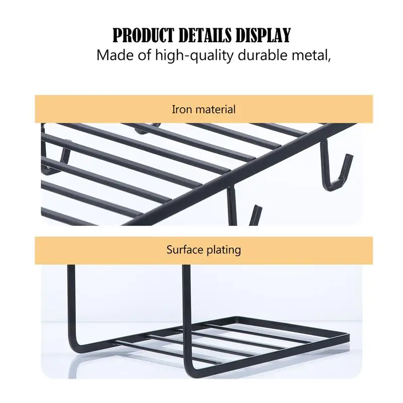 

1pc Household Cup Draining Rack Iron Art Cup Storage Shelf Cup Display Rack