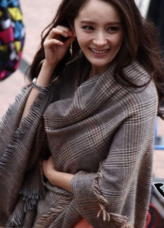 Женский клетчатый шарф Зимний дизайнерский в Европейском стиле 2018 |