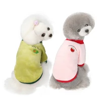small medium dog cat shirt jacket teddy french bulldog chihuahua winter outfit warm fleece pet clothes cute fruit print coat
