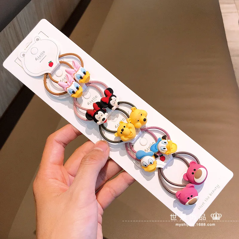 5 шт. Disney для волос аксессуары веревка из мультфильма Микки Маус заколка резинка