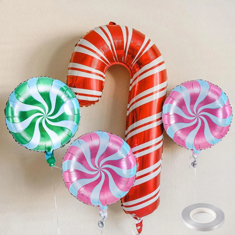 5 шт. 18 дюймов леденец на палочке с узором карамельной трости и алюминиевой фольги