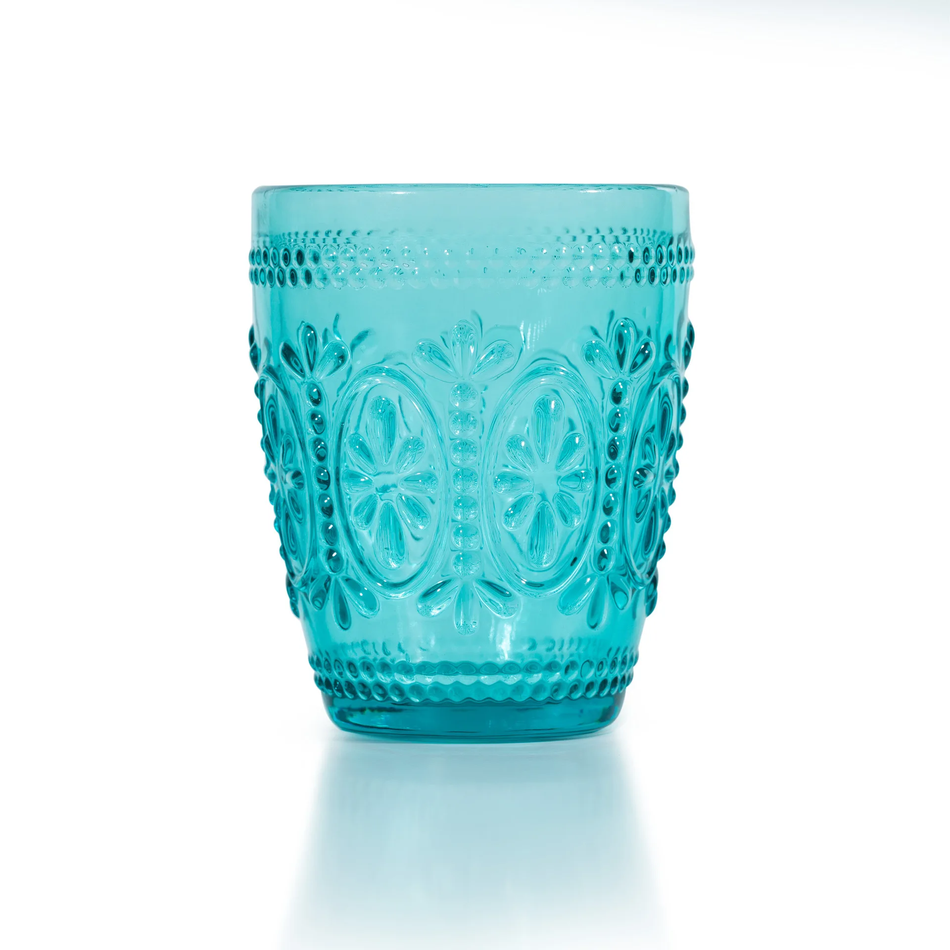

INS Nordic Glass Cup Relief Flower Multiple Color Coffee Tea Milk Cups Home Office Fancy Gift