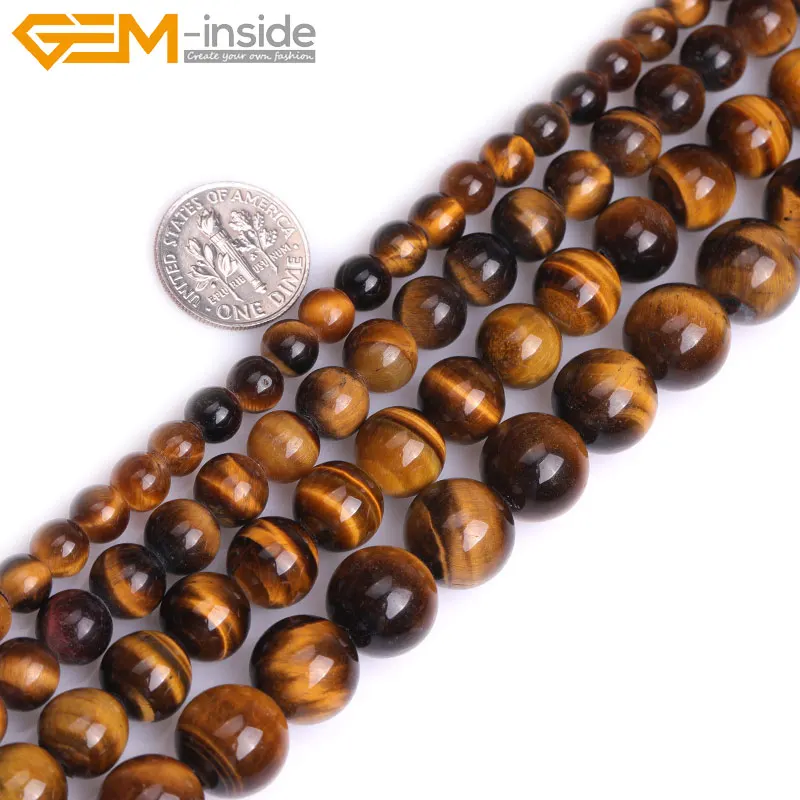 Natural Tiger Eye Chakra Stone Round 2mm Big Hole Loose Beads For Jewelry Making Strand 15inch DIY Bracelet Necklace | Украшения и