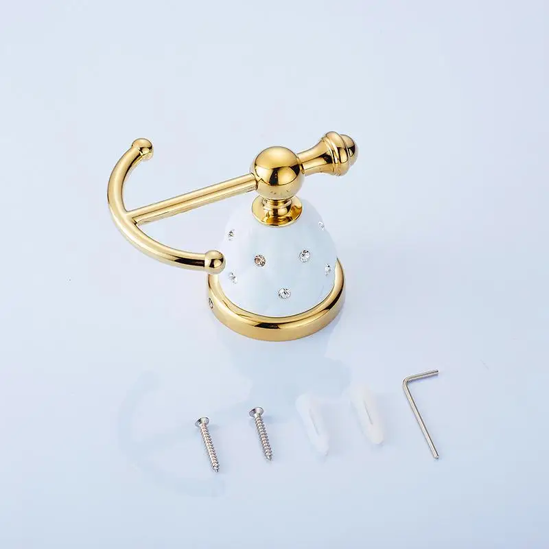 

Euro style Robe Hook Clothes Hook Diamond Gold chrome Wall-Mounted Bathroom hook Bathroom Accessories