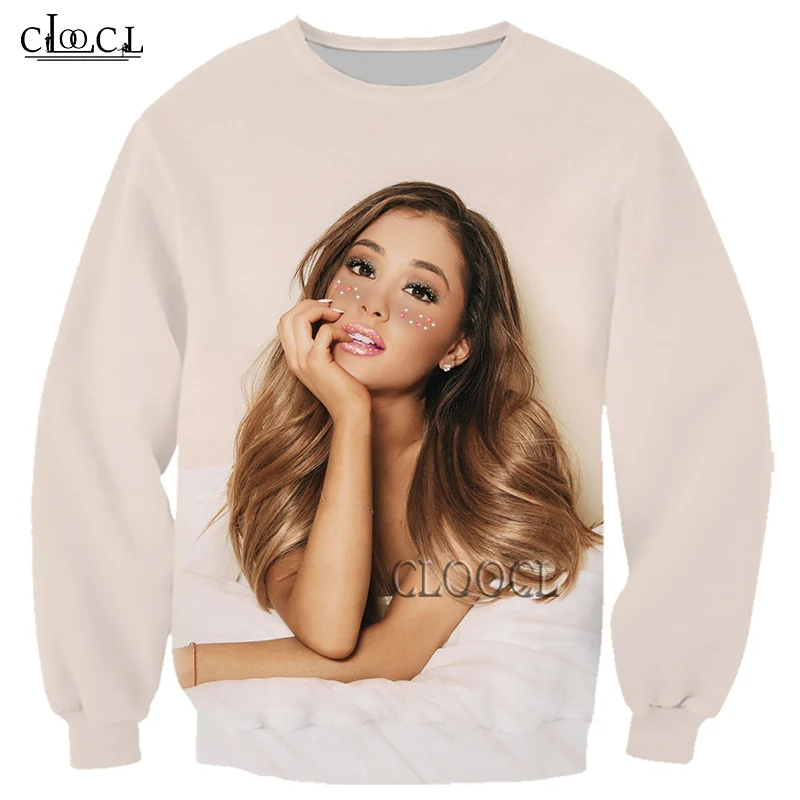 

HX Fashion Singer Ariana Grande Long Sleeve 3D Printed Hot Selling Men Women Hip Hop Tops Drop Shipping