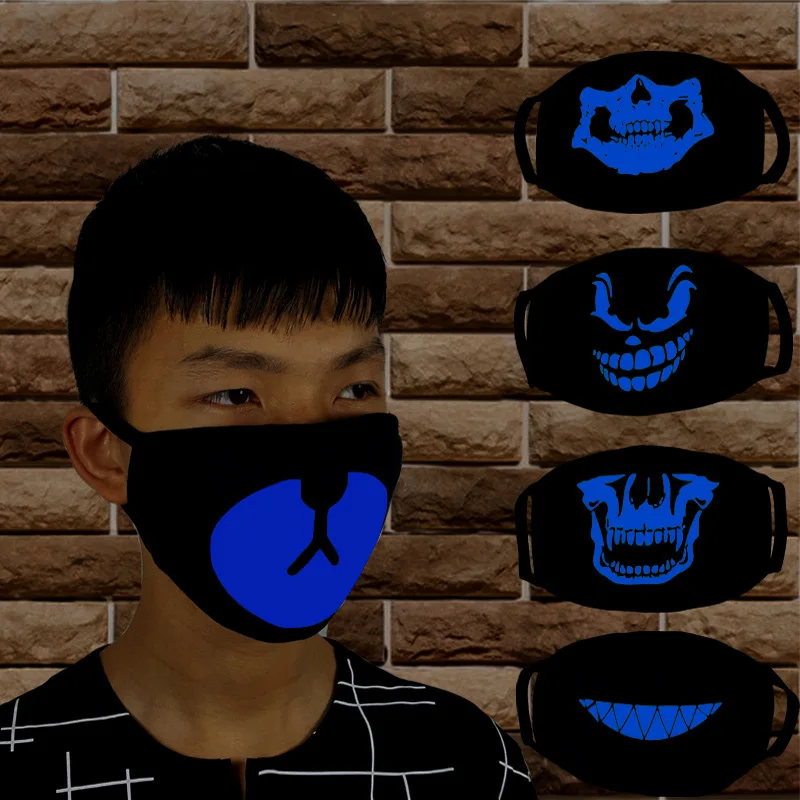 1 шт. светящаяся маска синего цвета для мужчин и женщин креативная теплая дышащая