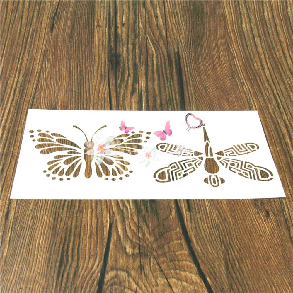 Бабочка Стрекоза многоразовые трафареты аэрограф живопись на холсте торт