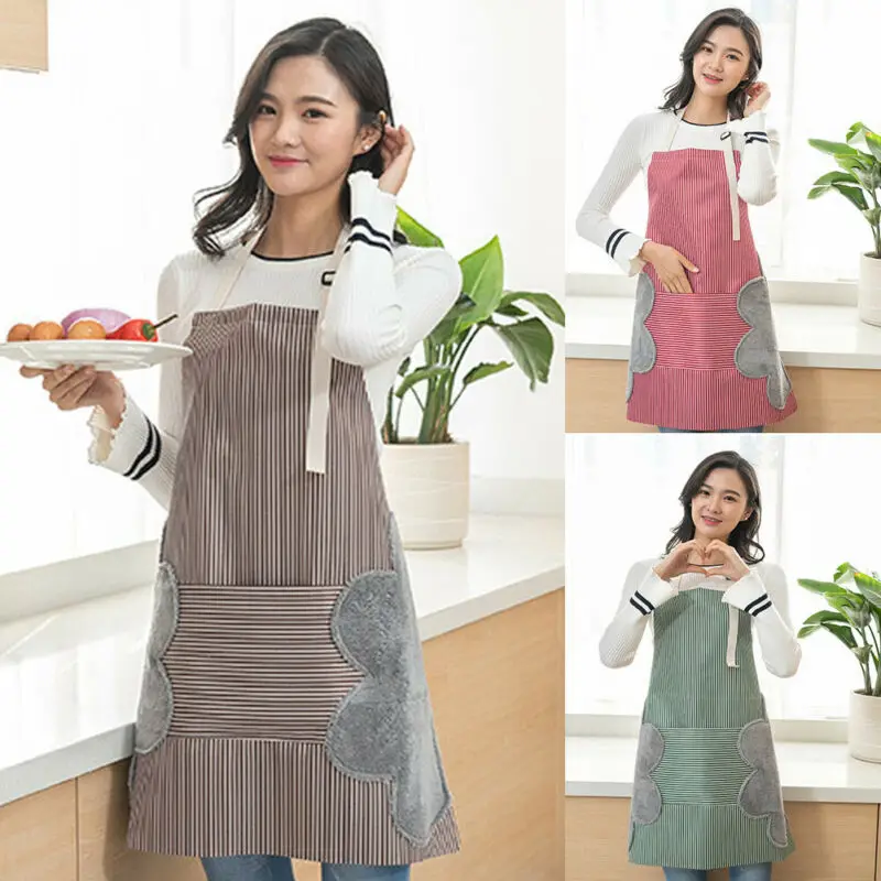 Adjustable Half-length Adult Apron Striped Hotel Restaurant Chef Waiter Kitchen Cook With Pocket For Cooking Baking | Дом и сад