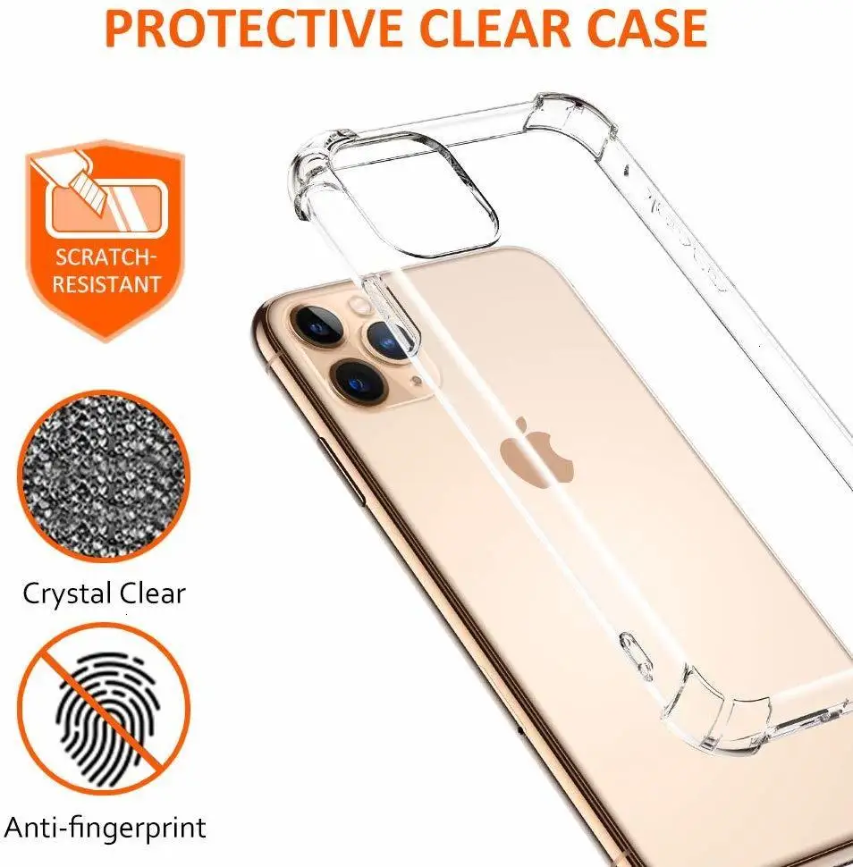 1000Pcs Phone Case For iPhone 12 11 Pro Max XS XR X 8 7 6 6S Plus SE 2020 5 5S Anti-Slippery Shockproof Protective Bumper Cover |