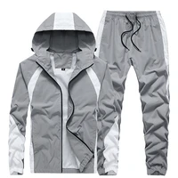 mens fashion sets sportswear suit new autumn hooded tracksuit male 2 pieces zipper coat sweatpants casual clothing