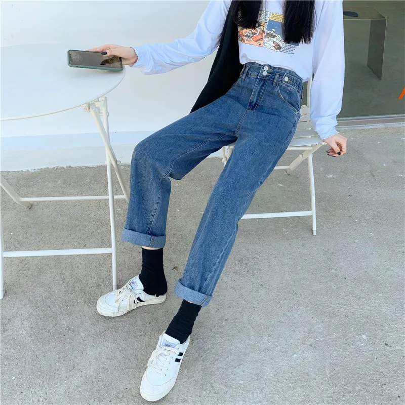 

High Waist Wide Leg Jeans 2021 Summer New Women's Slim Joker Baggy Jeans Women Straight Trousers