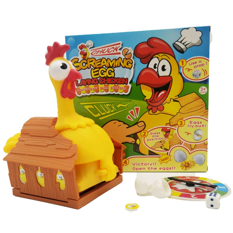 

Funny Gags Game Toys Chicken Laying Egg Game Turntable Lucky Chicken Toy Parent-child Interaction Desktop Game