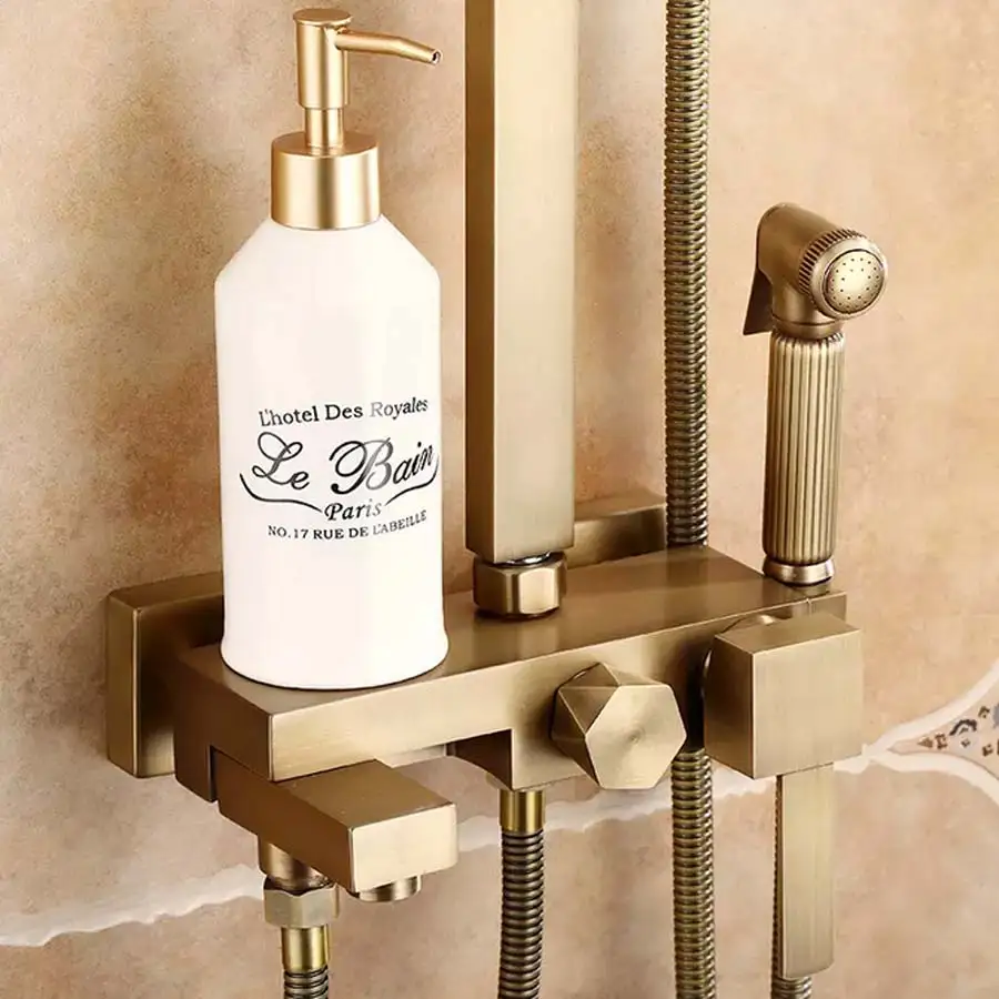 ecofresh antique finish bath taps bathroom faucet set thermostat thermostatic shower mixer with shower free global shipping