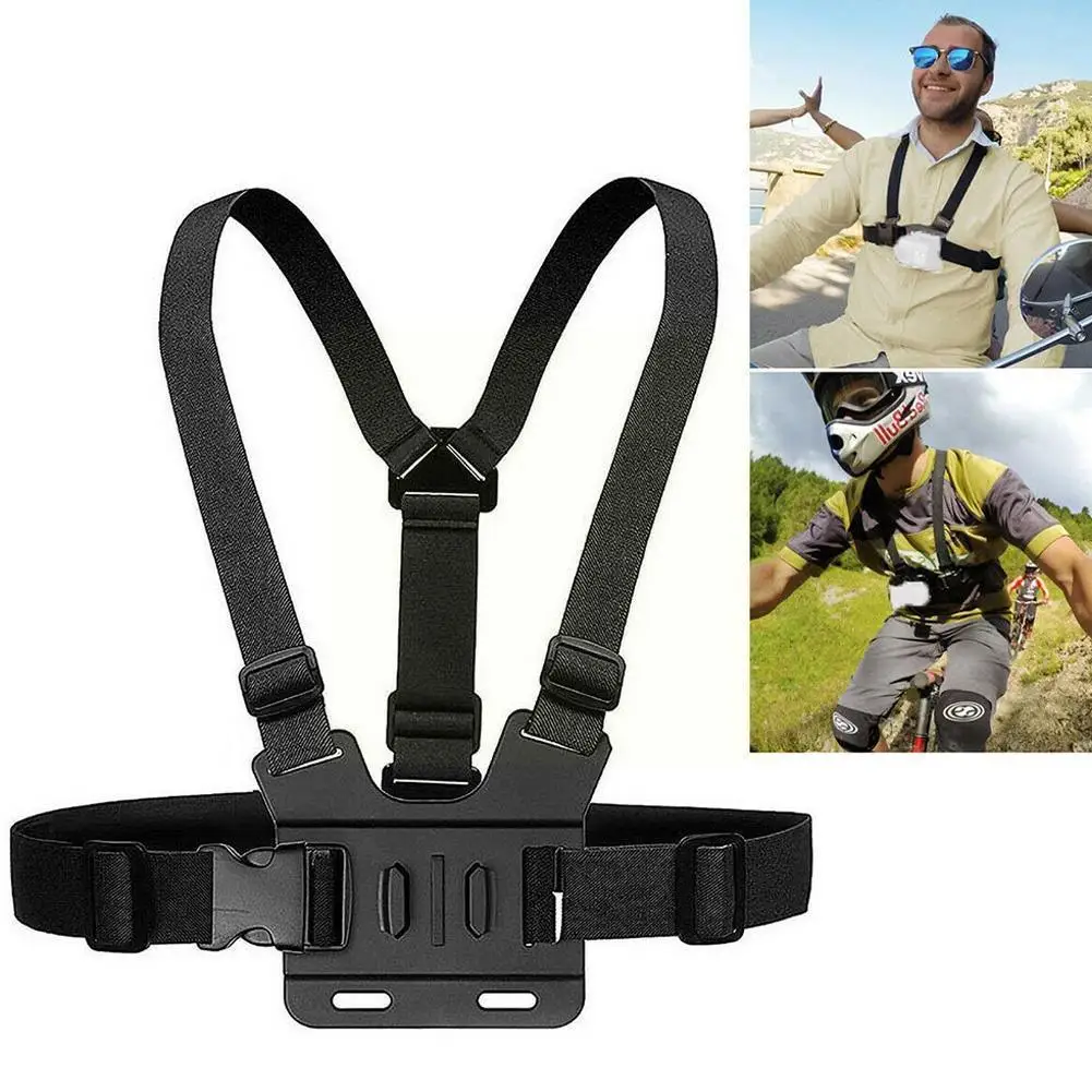 

Outdoor Cycling Adjustable Chest Strap For Gopro 10 Harness Shoulder Strap Body Belt Mount For DJI Osmo Sport Camera Access F5H5