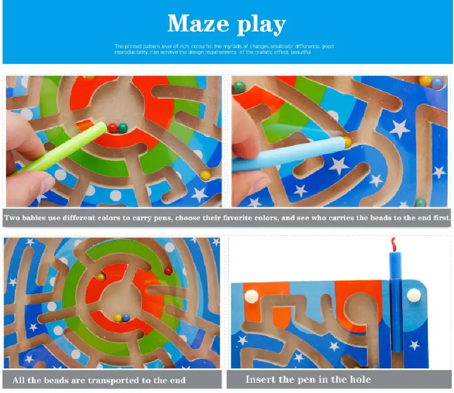 Звезда двойные боковые Летающие шахматы лабиринт магнитная ручка гуляя шарик