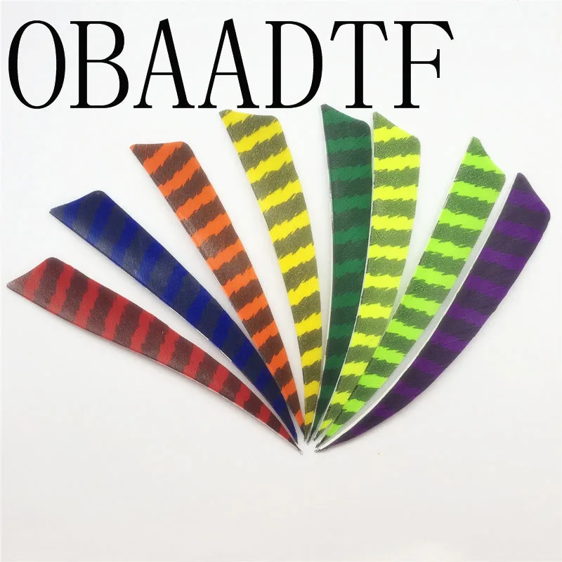 

50pcs/lots 5" Shield Cut Striped Fletching Feathers Archery Hunting And Shooting Arrow Real Turkey A-258 Hot Sale