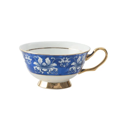 Blue And White Porcelain Coffee Cup Saucer European Small Luxury Phnom Penh Ceramic Set Afternoon Teacup Drinkware | Дом и сад