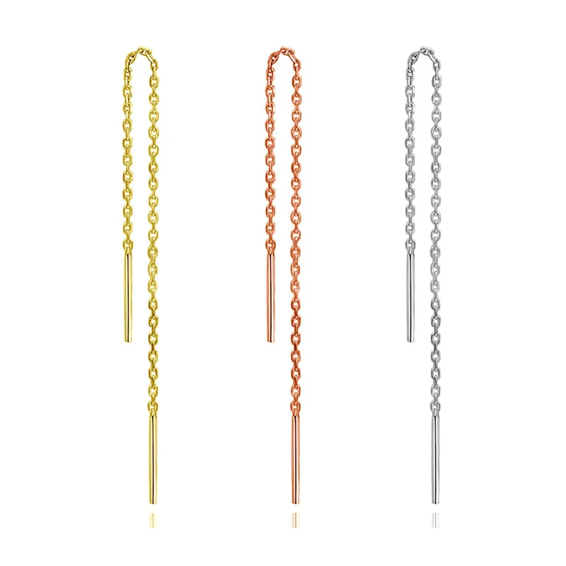 

925 Sterling Silver Pendant Tassel Earrings Wrap for Women Gold/Silver/Rose Gold Earring Drop Women Wedding Elegant Jewelry ZF86