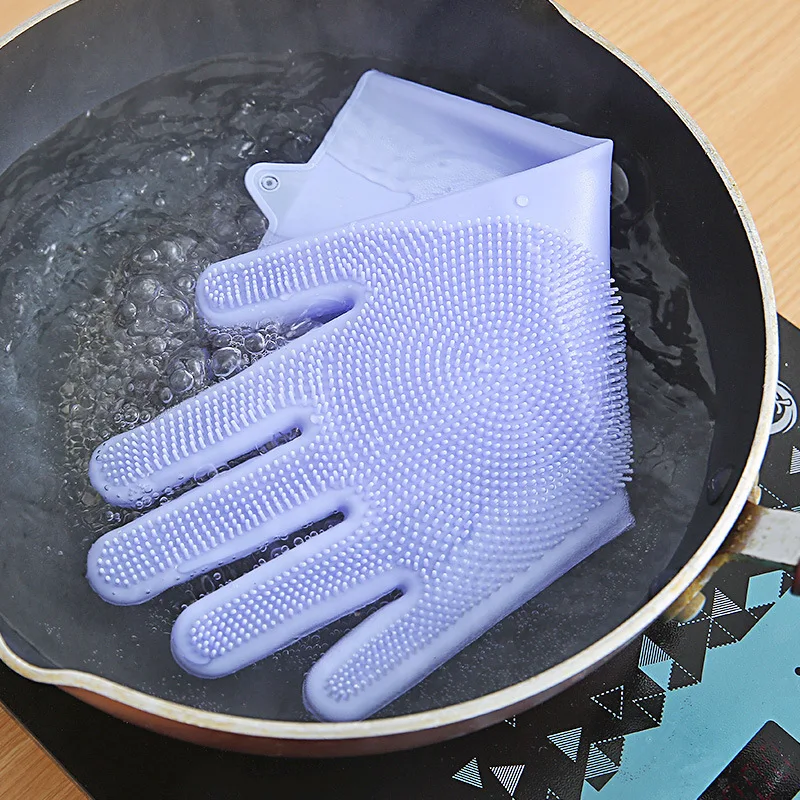 

Silicone Cleaning Gloves Multifunction Magic Silicone Dish Washing Gloves for Kitchen Household Gloves Washing Rubber Gloves