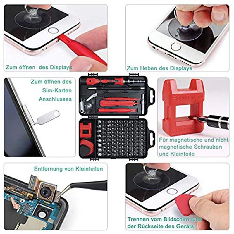 Минимальный набор прецизионных отверток 115 в 1 Набор с чехол для iPhone компьютера ПК