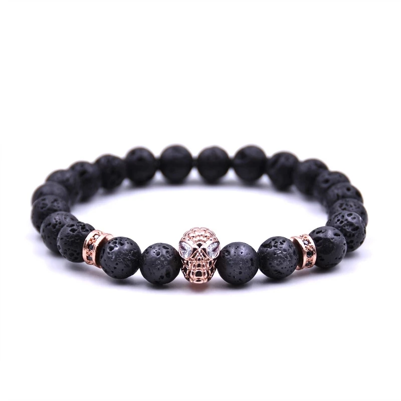 2021 Модные 8 мм вулканическая лава камень для мужчин и женщин микро инкрустация из