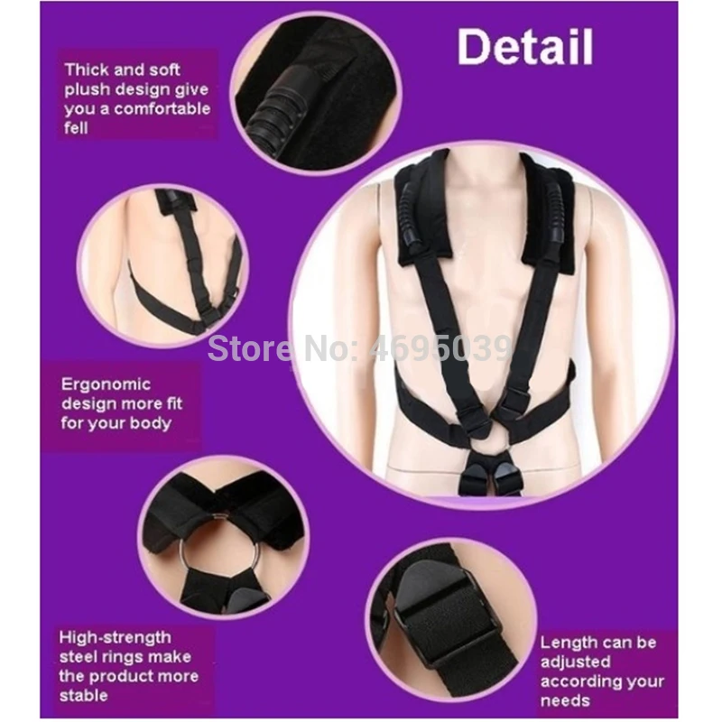 Черные двойные плечевые качели ремень бандаж веревка стулья для пары