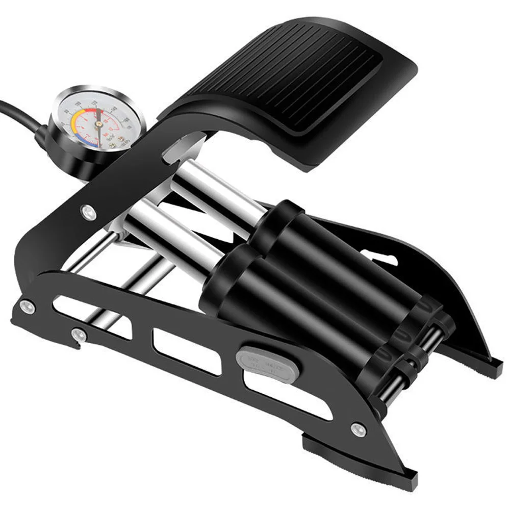

Portable Bicycle Pump Mini Foot Press High Pressure Dual Tube Tire Inflator For Mountain Bike Scooter Basketball