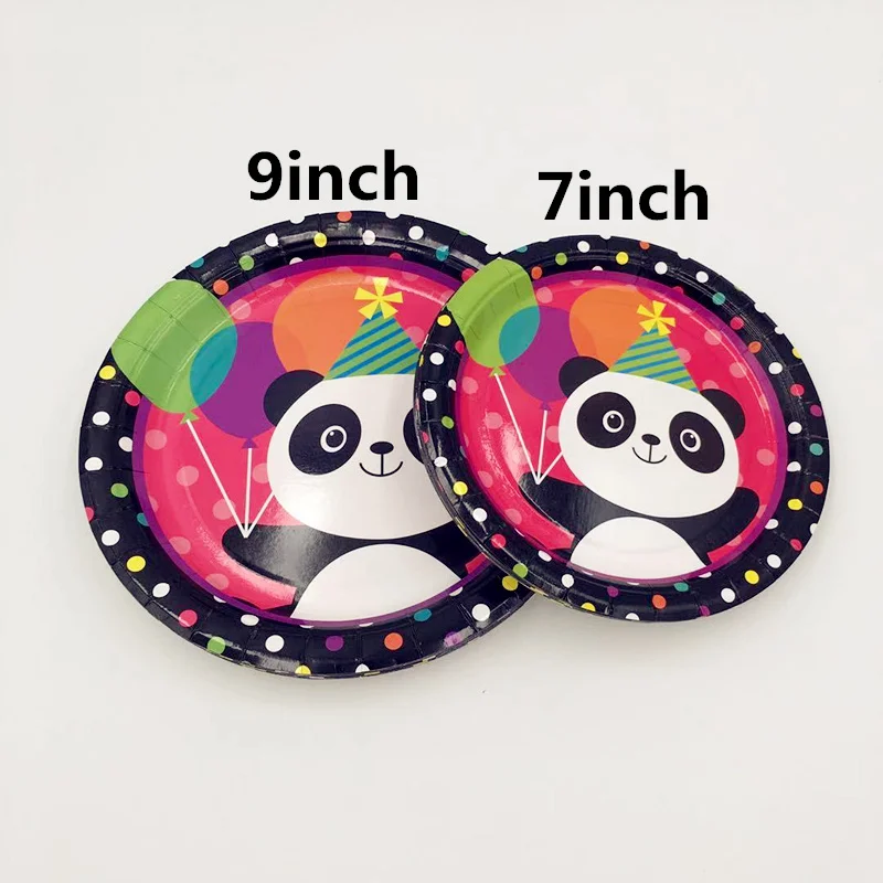 10pcs/set Cartoon Color Lovely Panda Disposable Plates For Kids Children Boys Girls Birthday Party Decoration Supplies Fav | Дом и сад