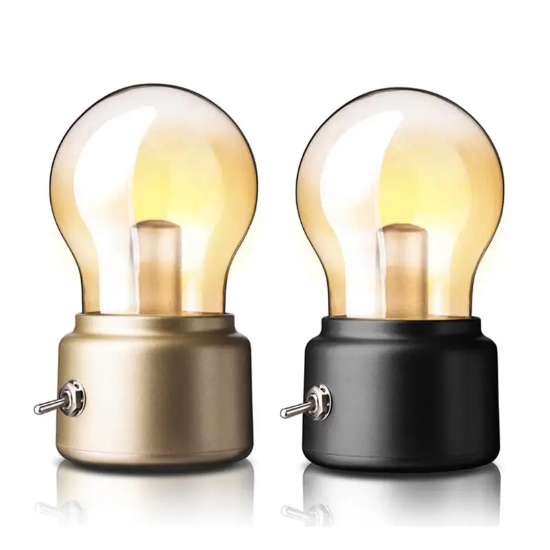 

Светодиодный ная лампа с перезаряжаемой по USB лампой, с металлическим тумблером в стиле ретро, энергосберегающее и элегантное настольное ос...