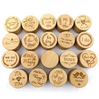 100pcs Mini Round Wood Ring Jewelry Trinket Earring Box Storage Container Gift Case Rustic Wedding Ring Box
