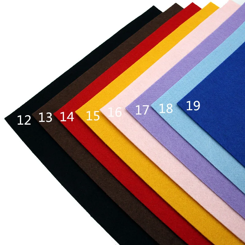 

IBOWS 19 Colors Weaving Colored Felt Cloth Handmade DIY Fabric For Kindergarten Craftts Hairbows Materials 30*20cm 2mm thickness