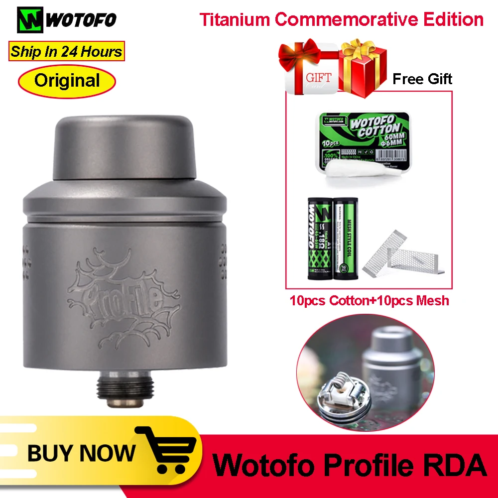 Оригинальный профиль Wotofo памятная серия RDA из титана с 10 штуками сетчатый