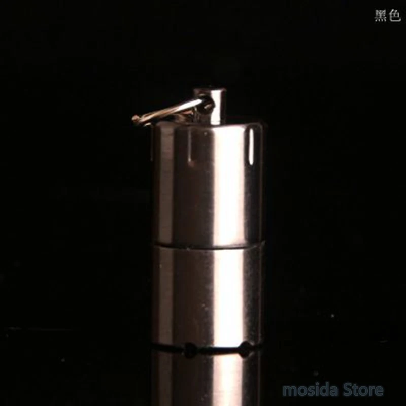 

100pcs Mini Compact Kerosene Lighter Key Chain Capsule Gasoline Lighter Inflated Keychain Petrol Lighter Outdoor Tools