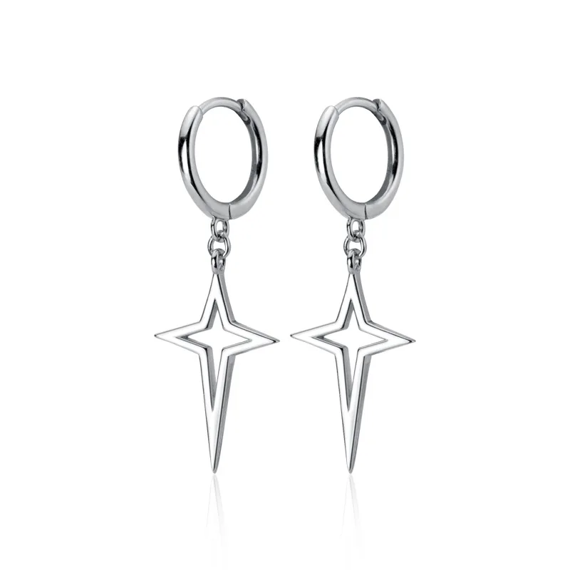 

925 Sterling Silver Cross Drop Earrings For Women Party Jewelry Pendientes Mujer Moda eh290