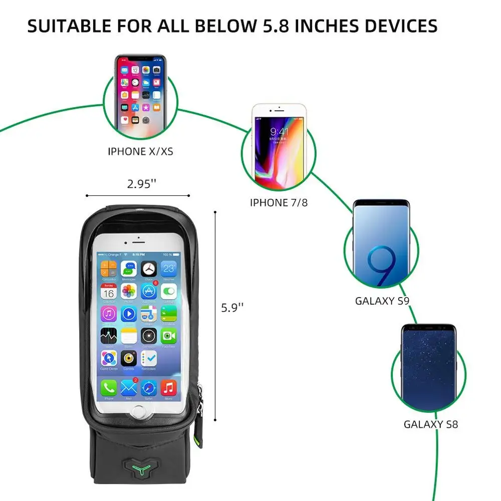 ROCKBROS велосипедная сумка на переднюю трубу велосипеда телефона сенсорный Экран