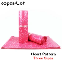 50pcs pink heart pattern courier bags frosted self seal adhesive shoes bag pe material envelope mailer mailing bags 2842cm