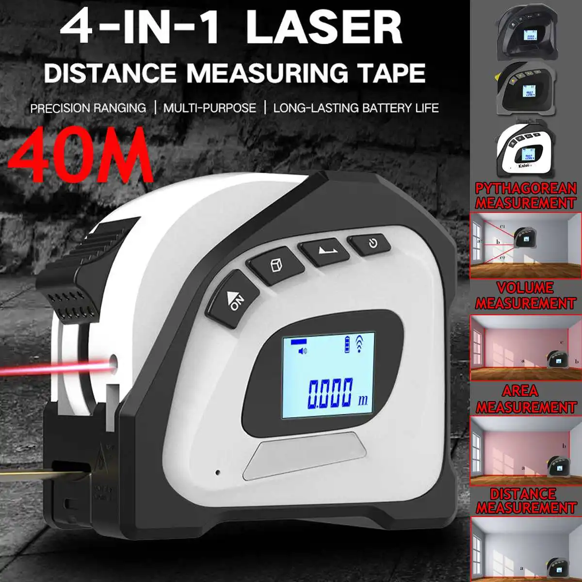 

40M Portable Laser Distance Meter Laser Rangefinder Digital Laser Tape Measure Tool